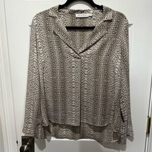 Animal print long sleeve blouse